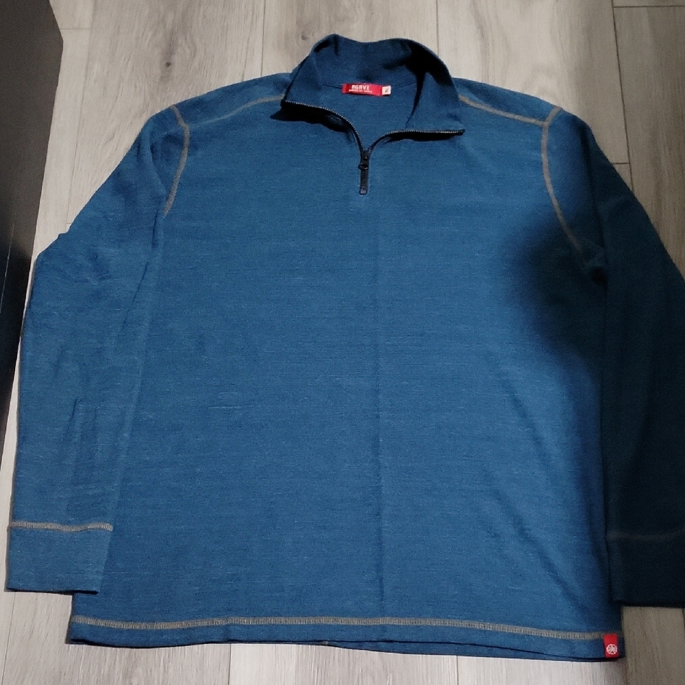 Agave Blue Zip Up Sweater